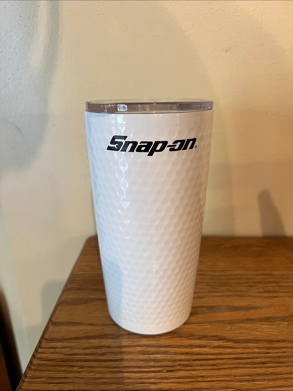 Snap-on Insulated Travel Tumbler with Clear Sliding Lid - White